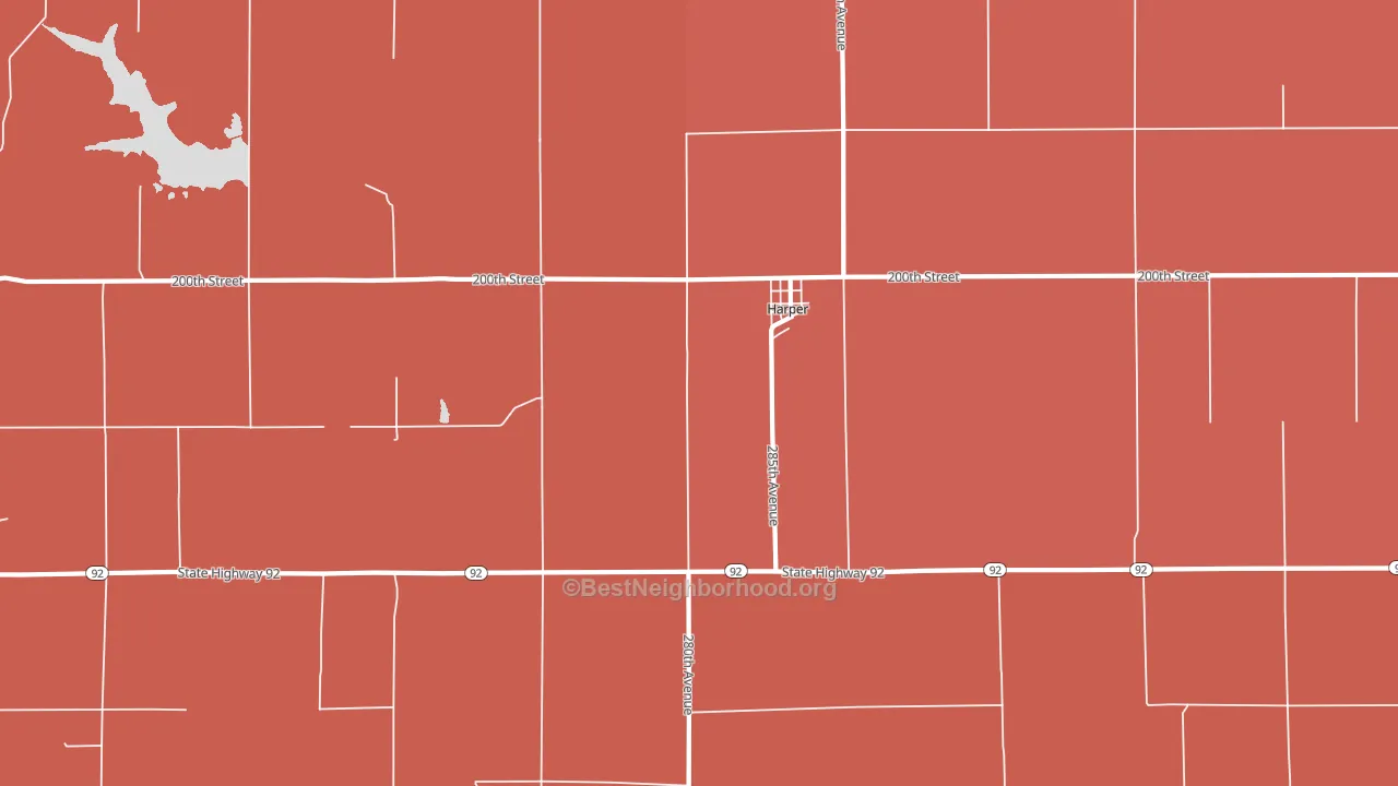 Harper, IA block-group political-lean map