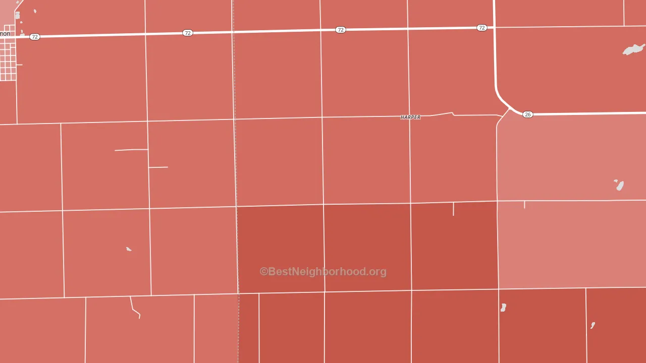 Harper, IL block-group political-lean map