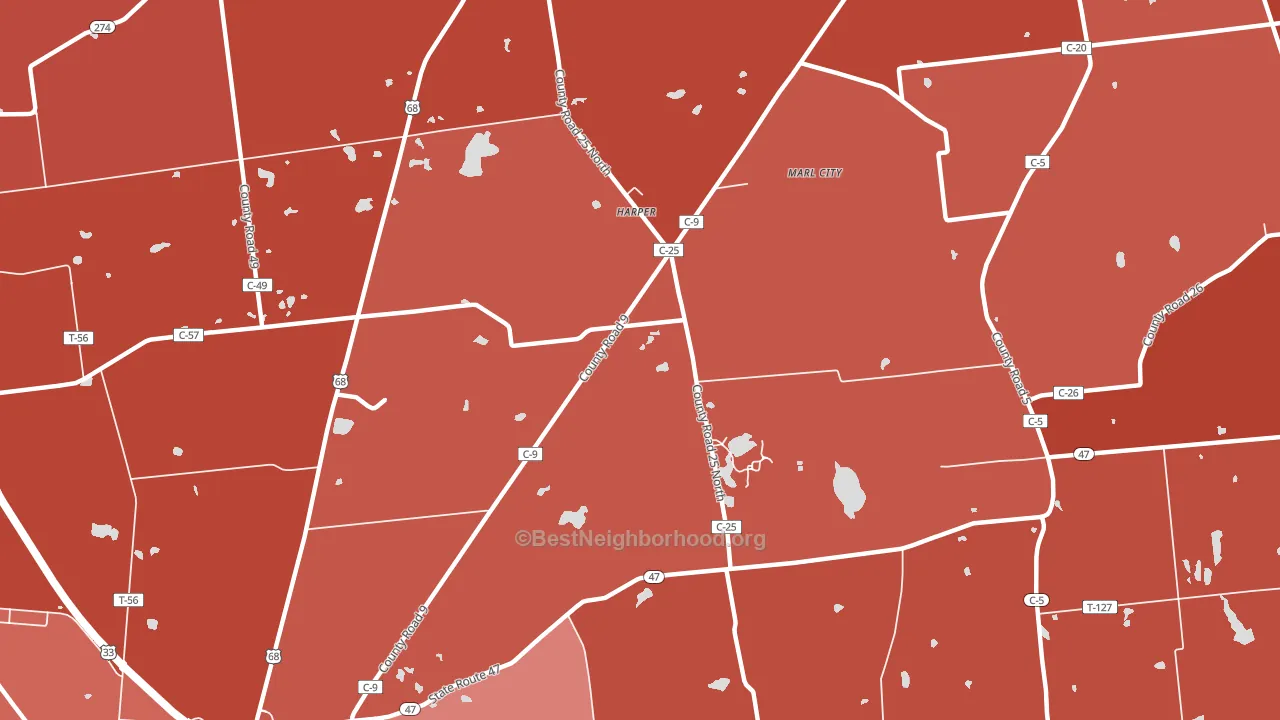 Harper, OH block-group political-lean map