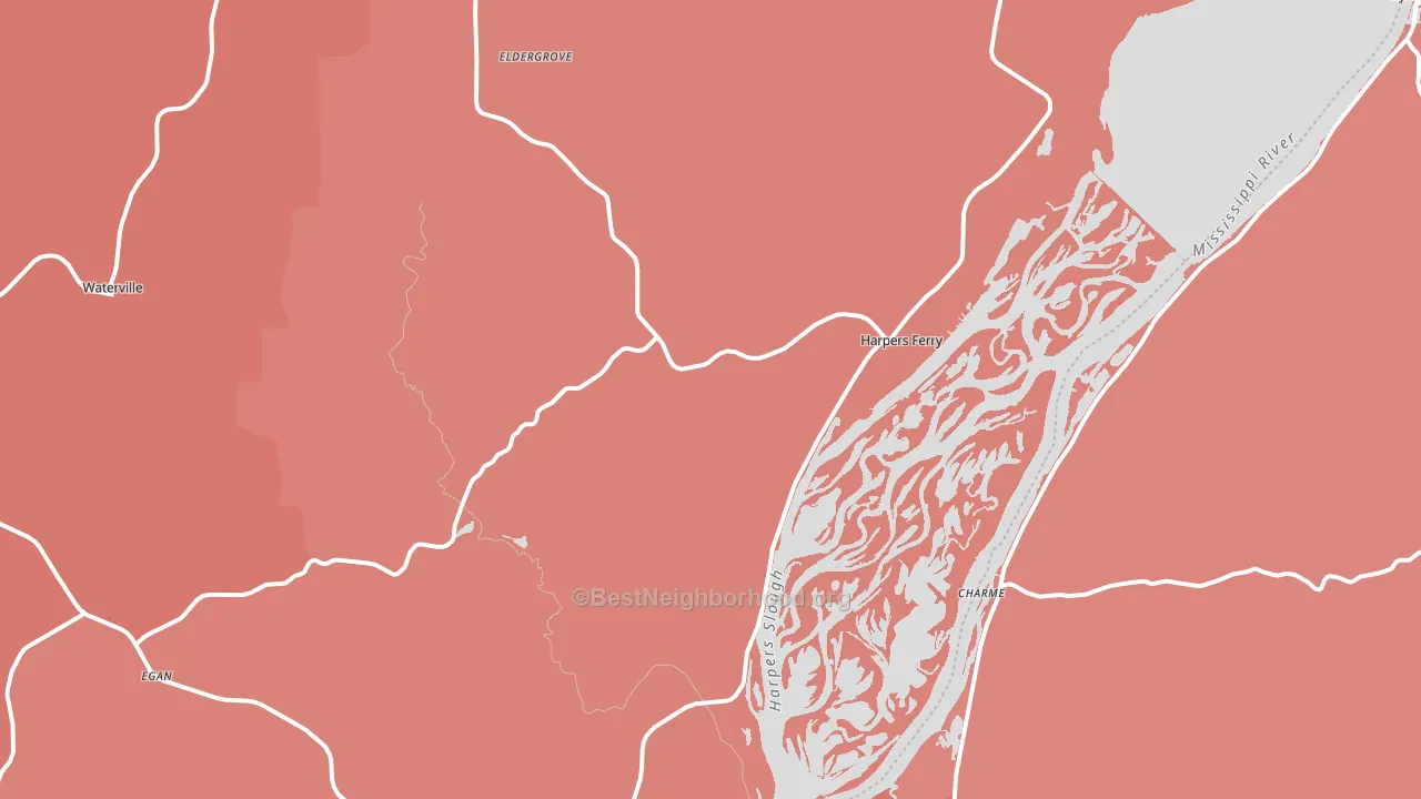 Harpers Ferry, IA block-group political-lean map