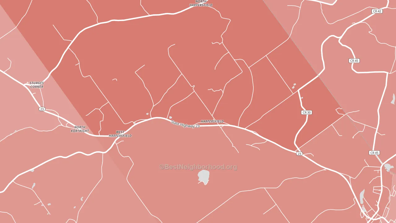 Harpersfield, NY block-group political-lean map