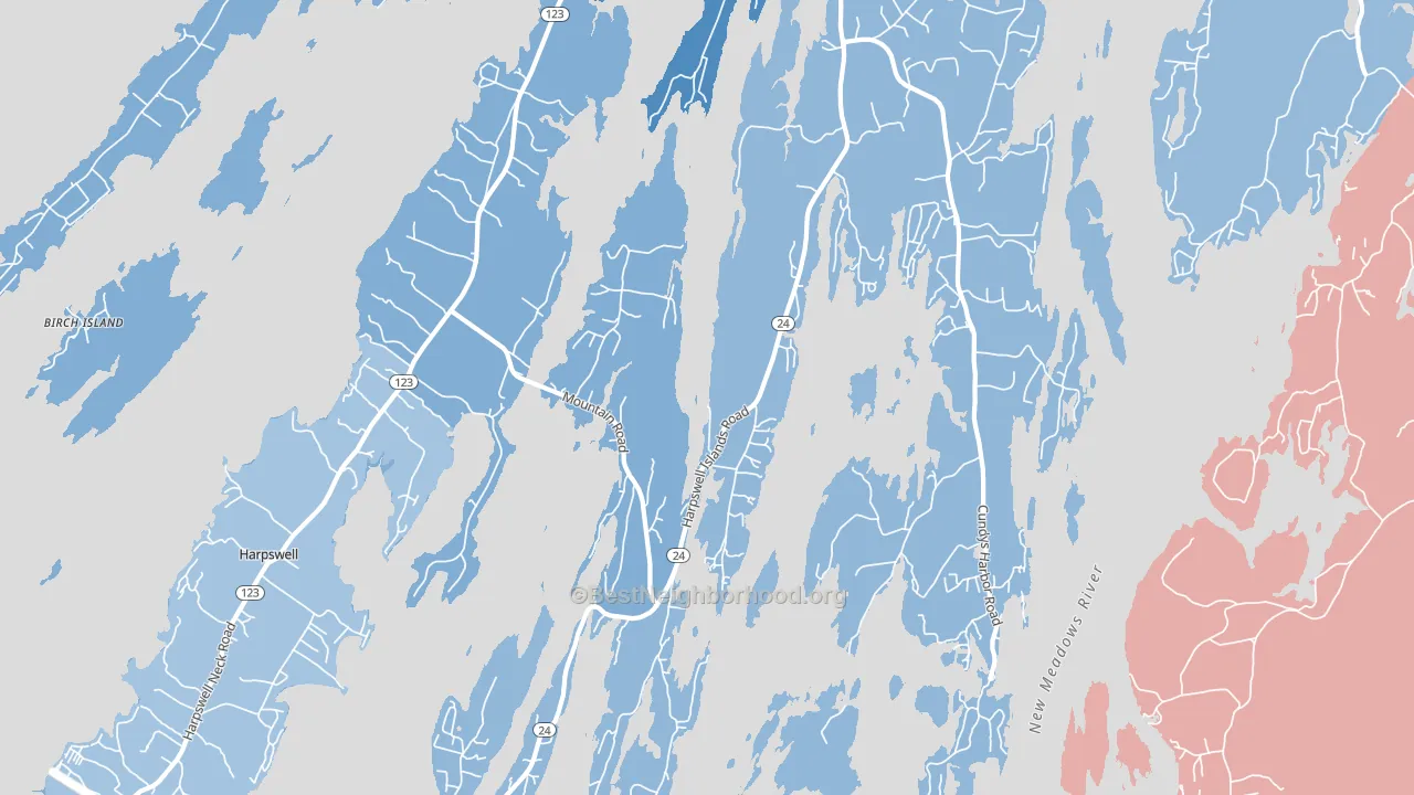 Harpswell, ME block-group political-lean map