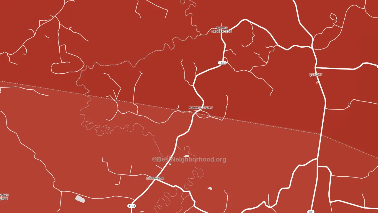 Harreldsville, KY block-group political-lean map