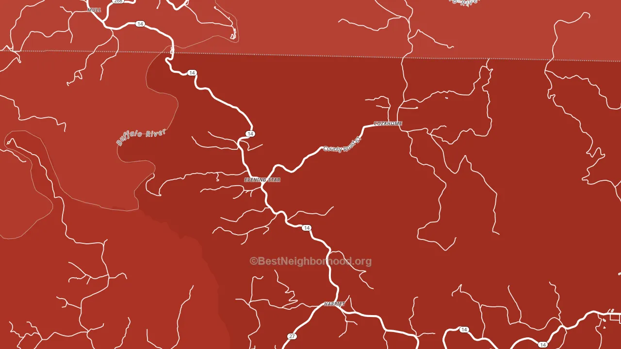 Harriet, AR block-group political-lean map