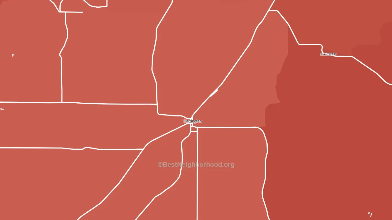 Harrington, WA block-group political-lean map