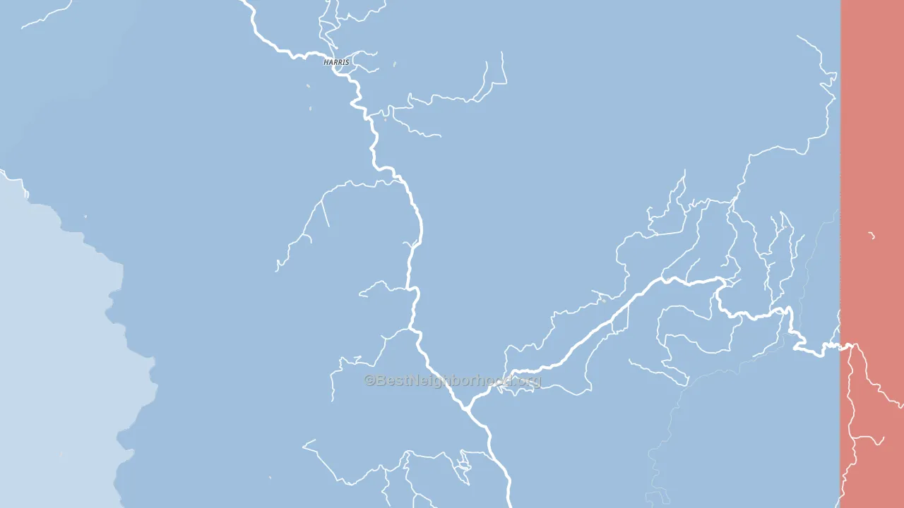 Harris, CA block-group political-lean map