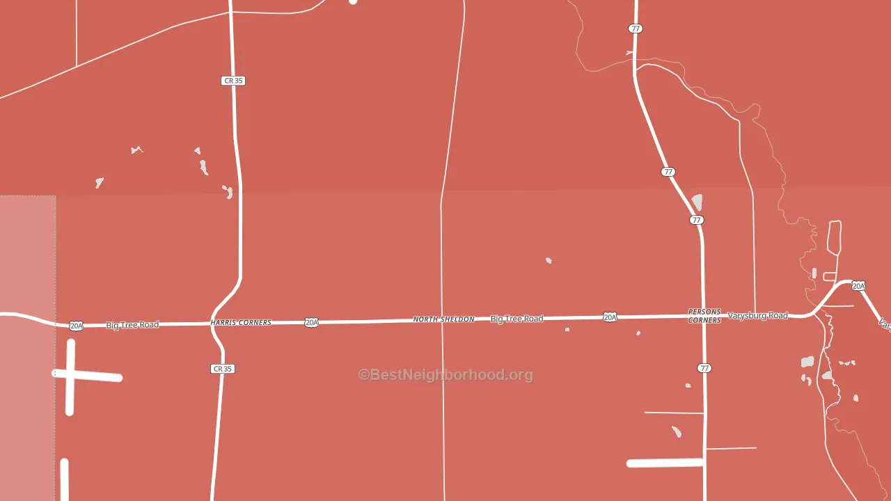 Harris Corners, NY block-group political-lean map
