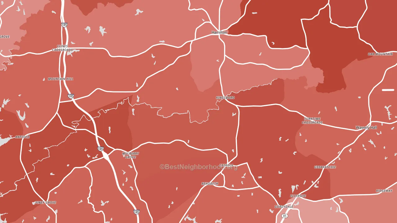 Harris County, GA block-group political-lean map