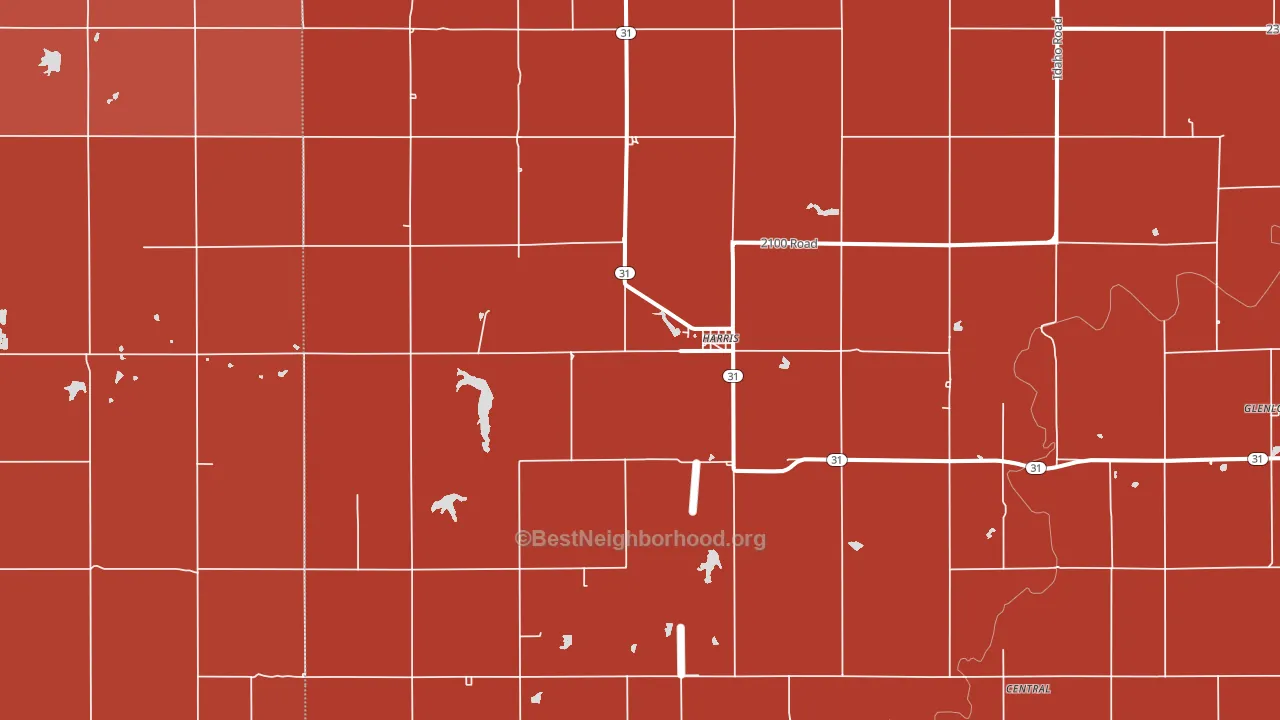 Harris, KS block-group political-lean map