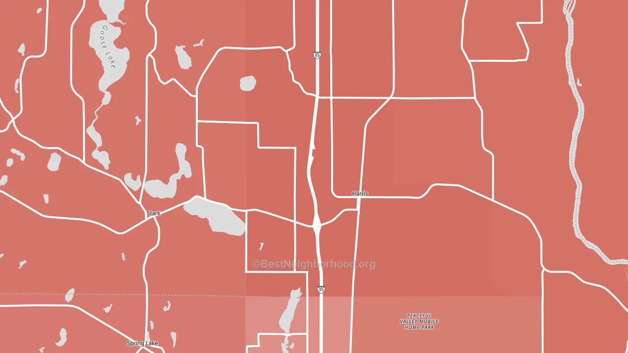 Harris, MN block-group political-lean map
