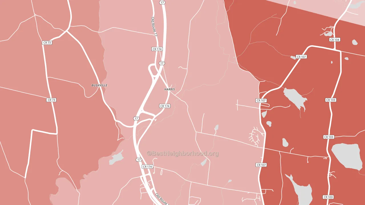 Harris, NY block-group political-lean map