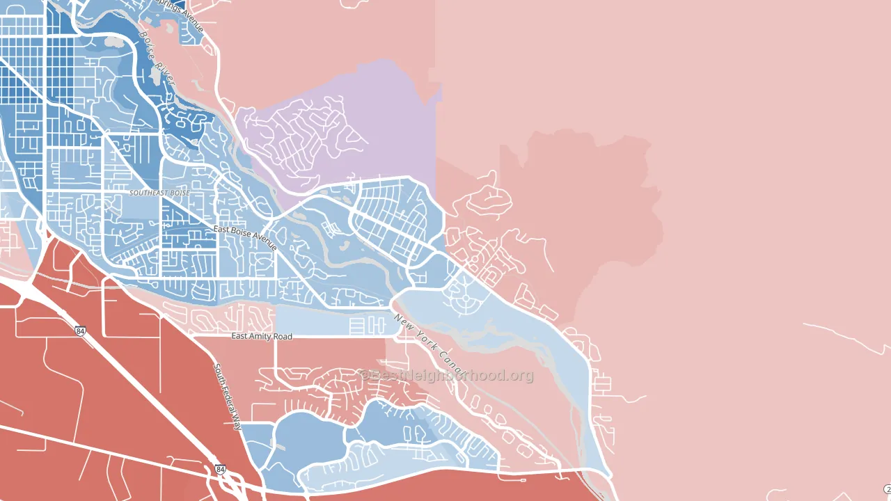 Harris Ranch, Boise, ID block-group political-lean map