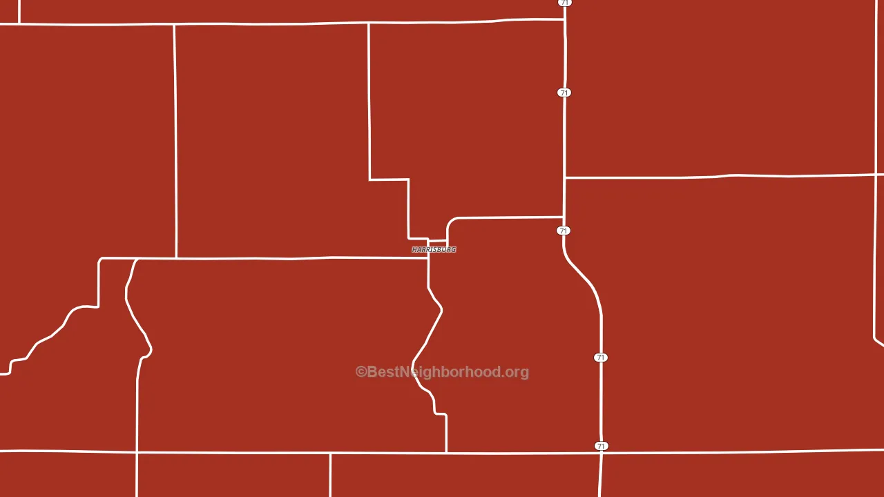 Harrisburg, NE block-group political-lean map