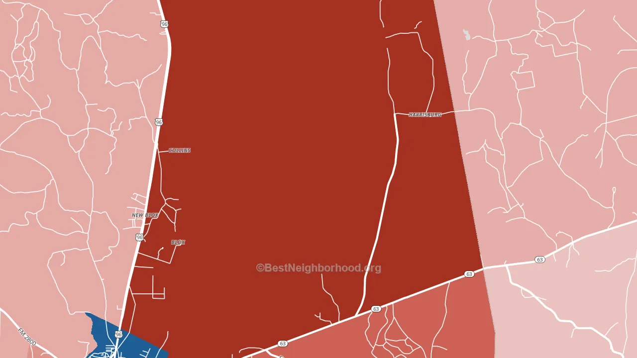 Harrisburg, TX block-group political-lean map
