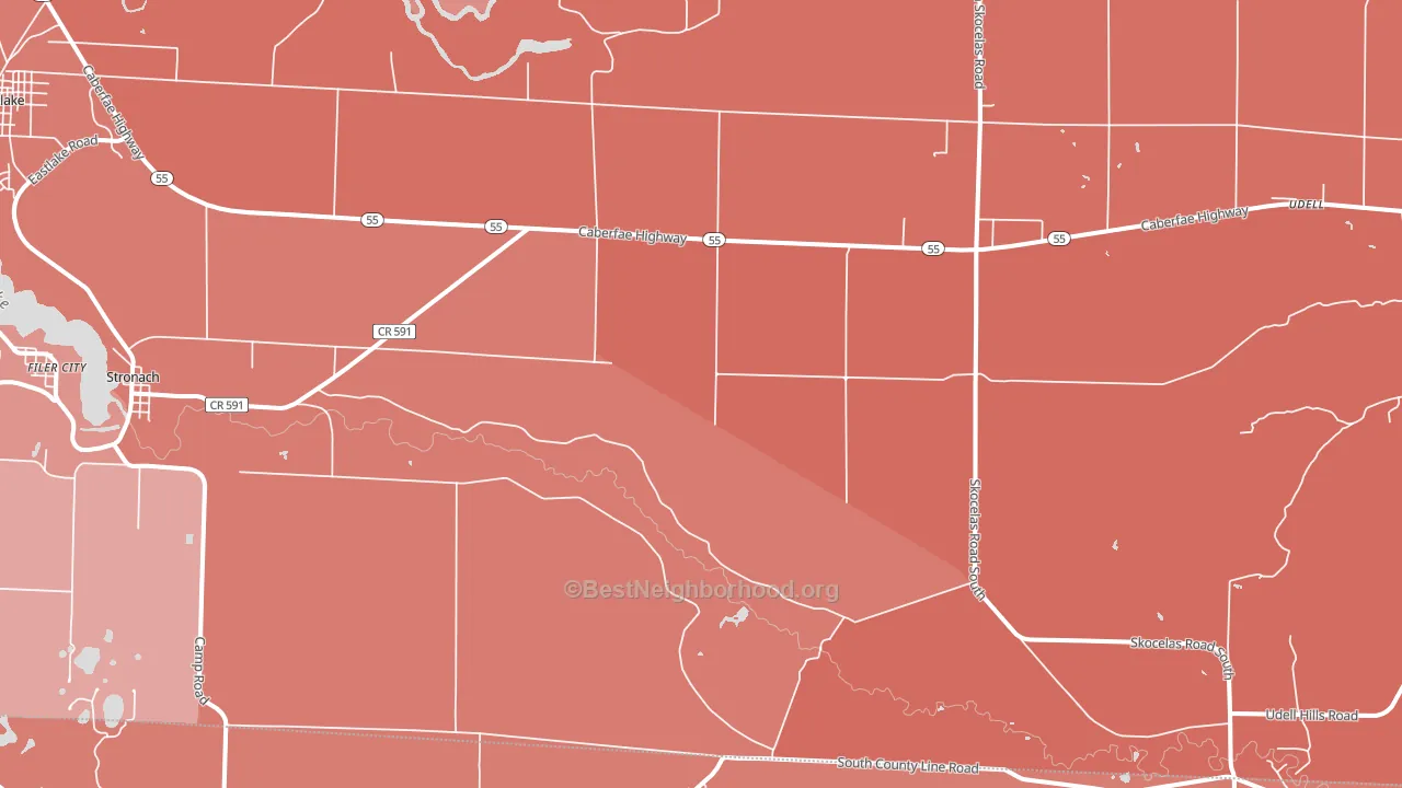 Harrison Beach, MI block-group political-lean map