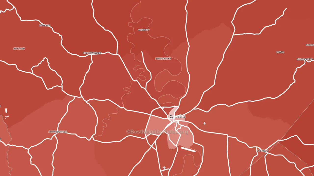 Harrison County, KY block-group political-lean map