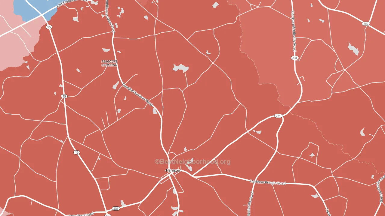 Harrison, GA block-group political-lean map
