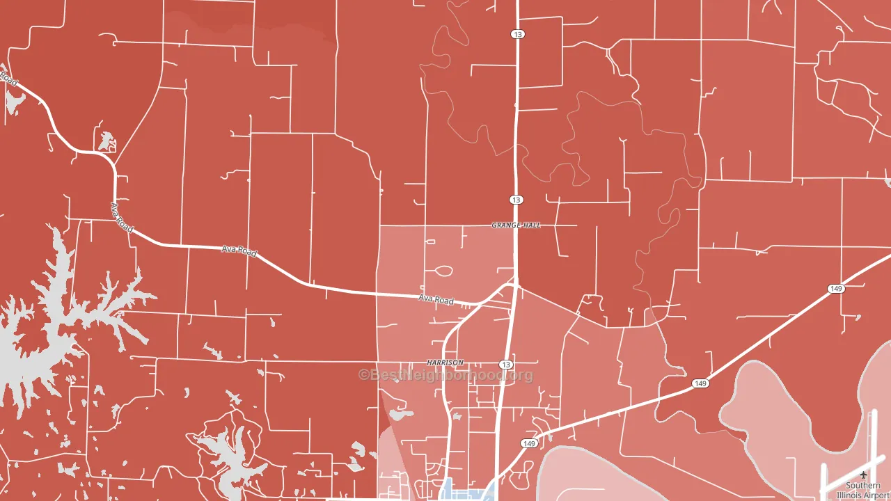 Harrison, IL block-group political-lean map