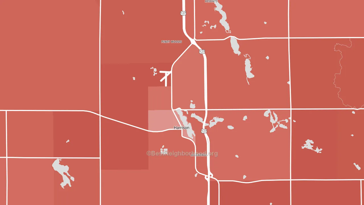 Harrison, MI block-group political-lean map