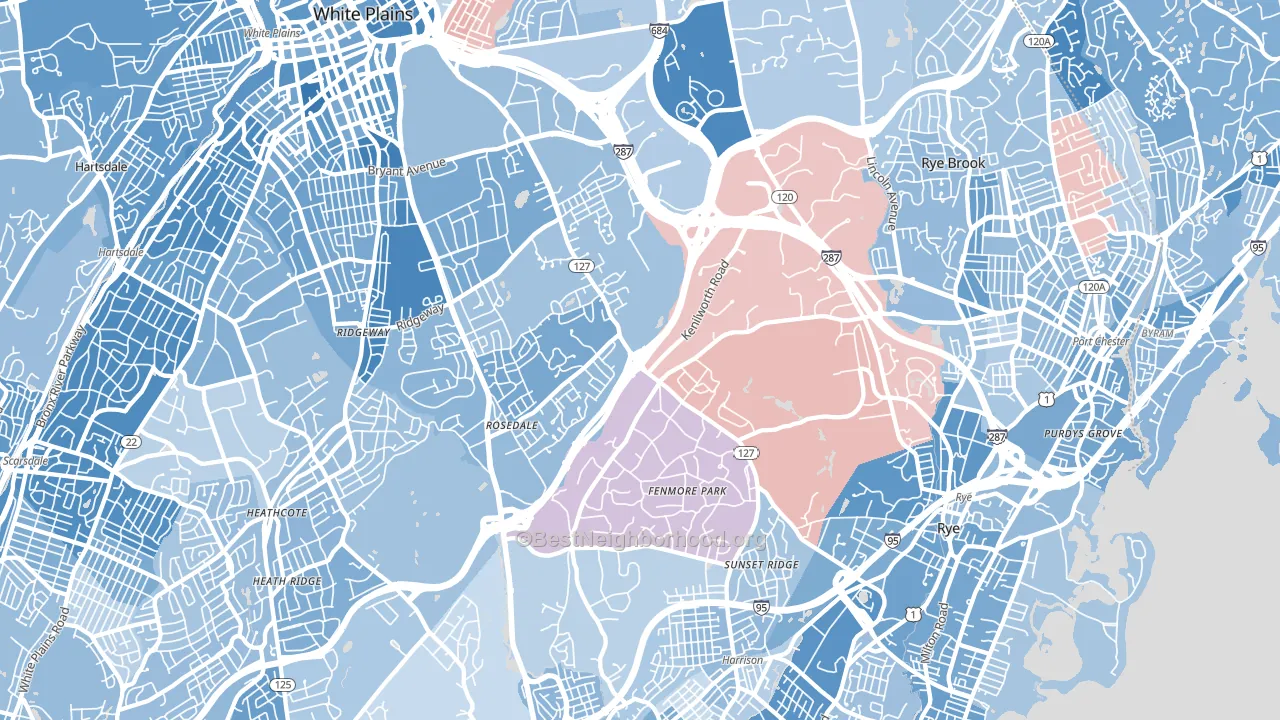 Harrison, NY block-group political-lean map