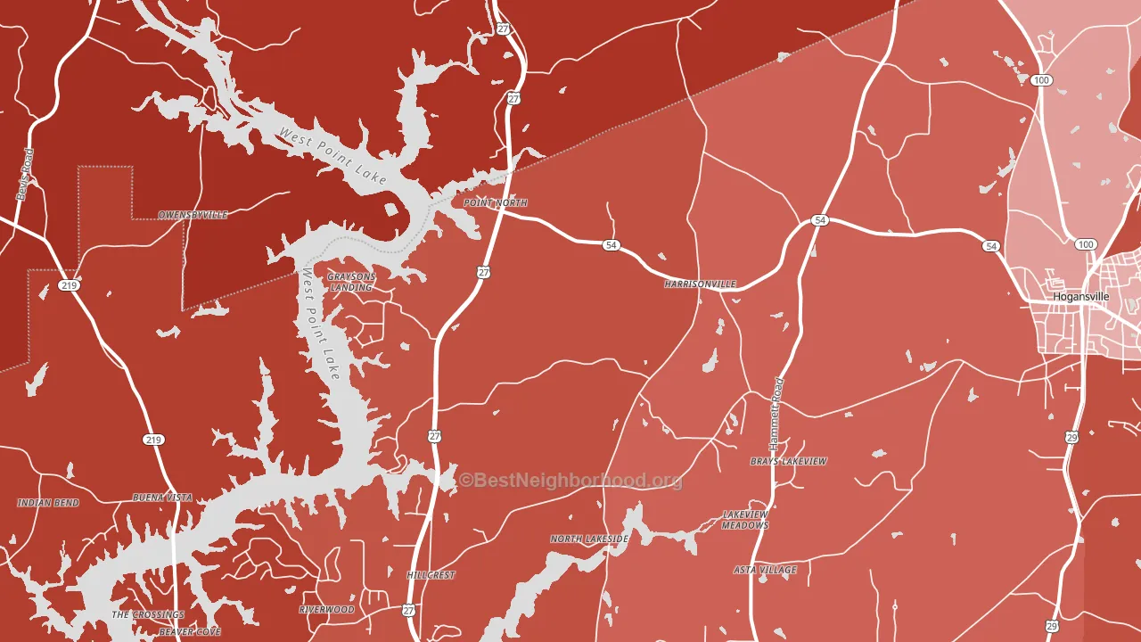 Harrisonville, GA block-group political-lean map