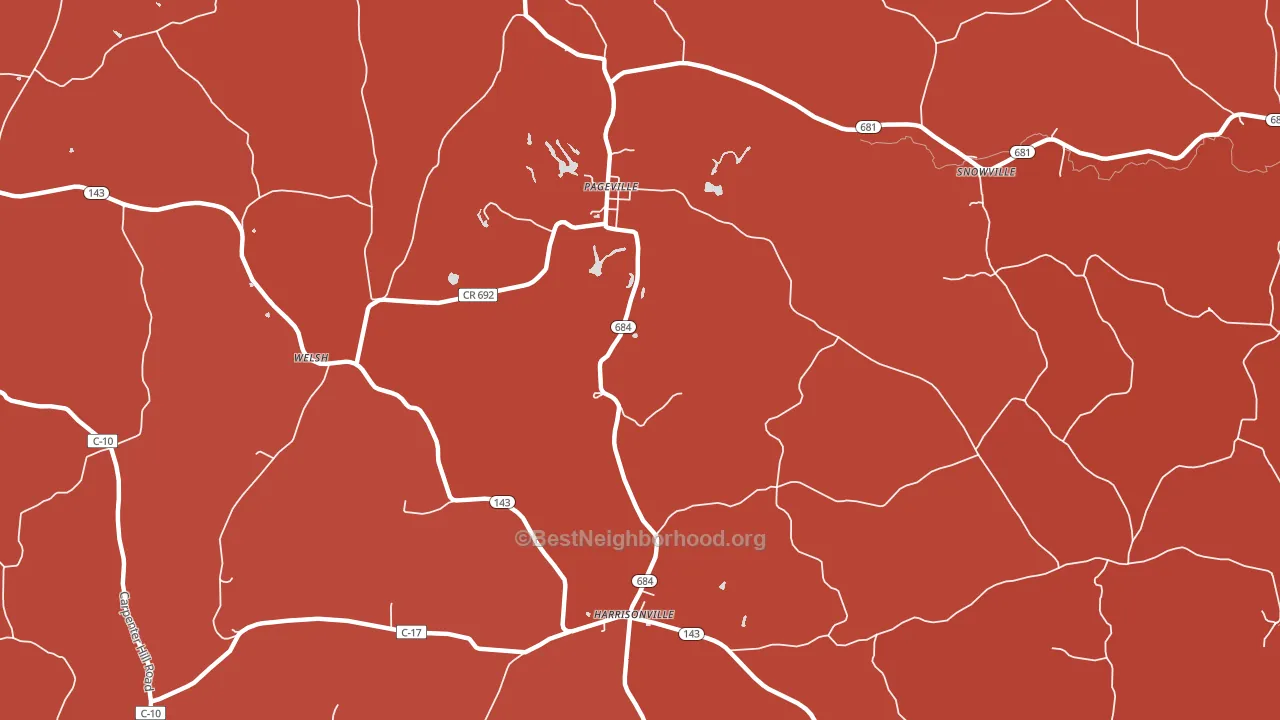 Harrisonville, OH block-group political-lean map