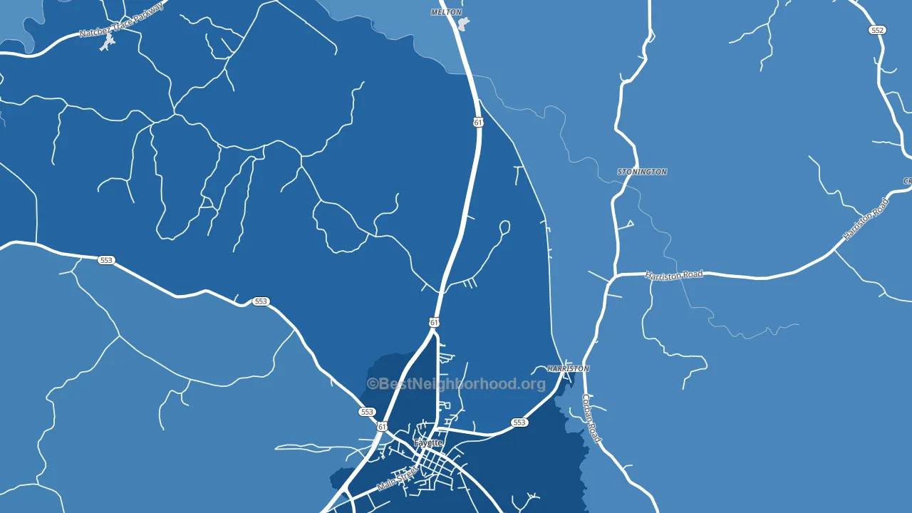 Harriston, MS block-group political-lean map