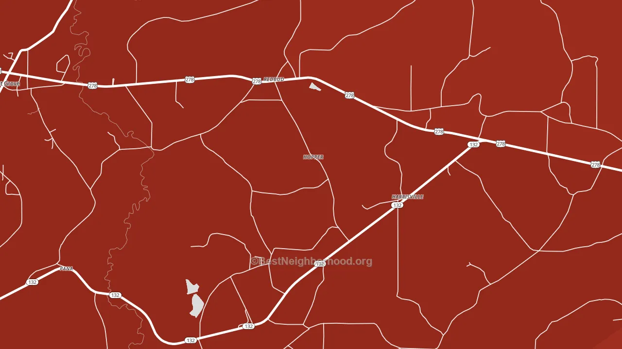 Harrisville, AL block-group political-lean map