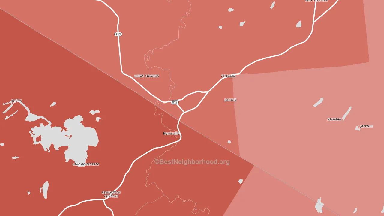 Harrisville, NY block-group political-lean map
