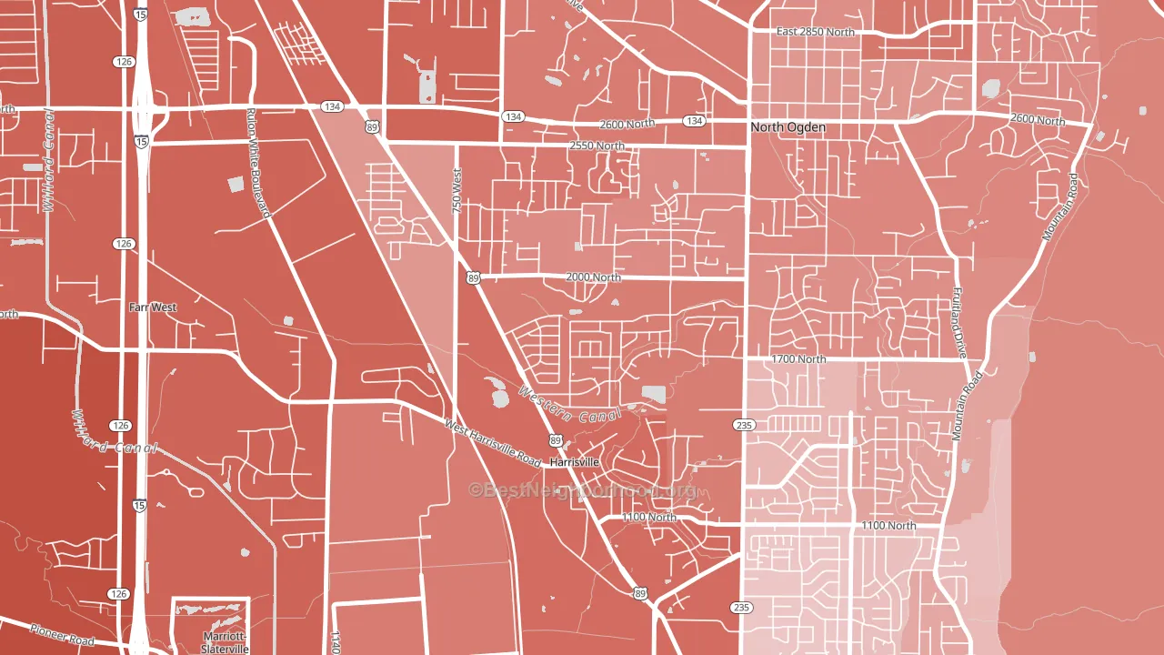 Harrisville, UT block-group political-lean map
