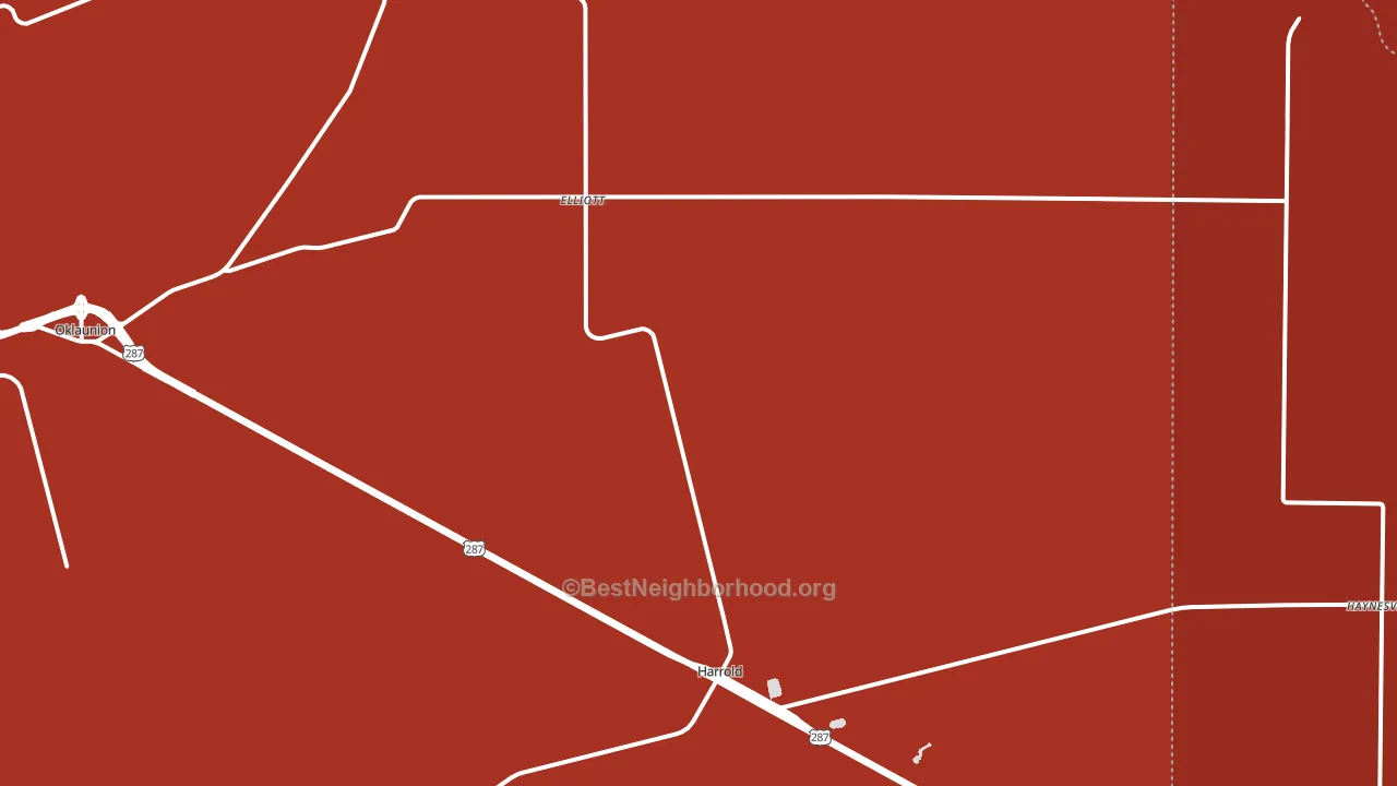 Harrold, TX block-group political-lean map