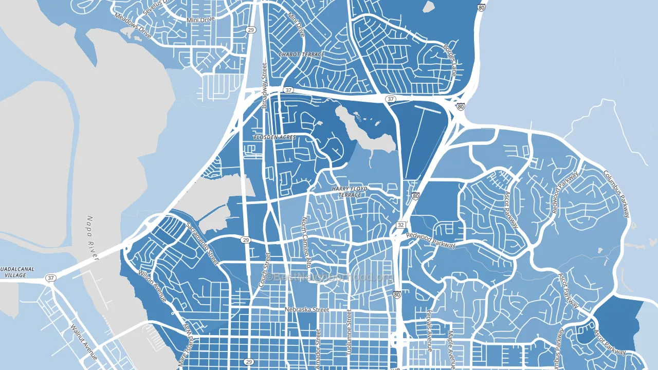 Harry Floyd Terrace, Vallejo, CA block-group political-lean map