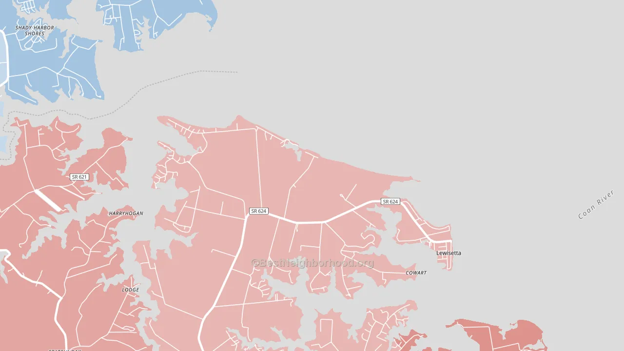 Harryhogan, VA block-group political-lean map