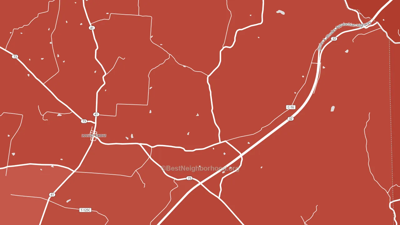 Harshasville, OH block-group political-lean map