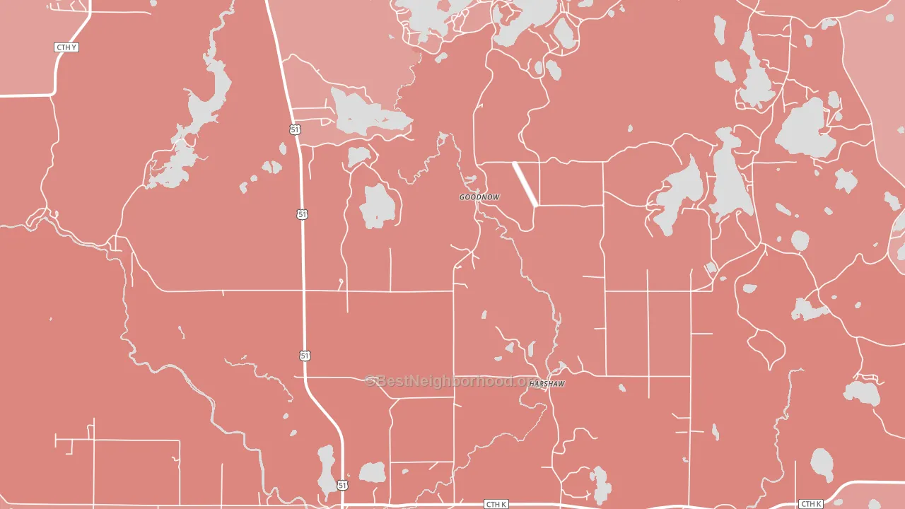 Harshaw, WI block-group political-lean map