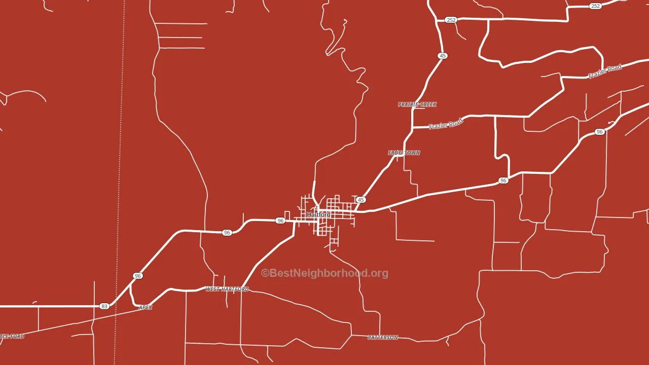 Hartford, AR block-group political-lean map