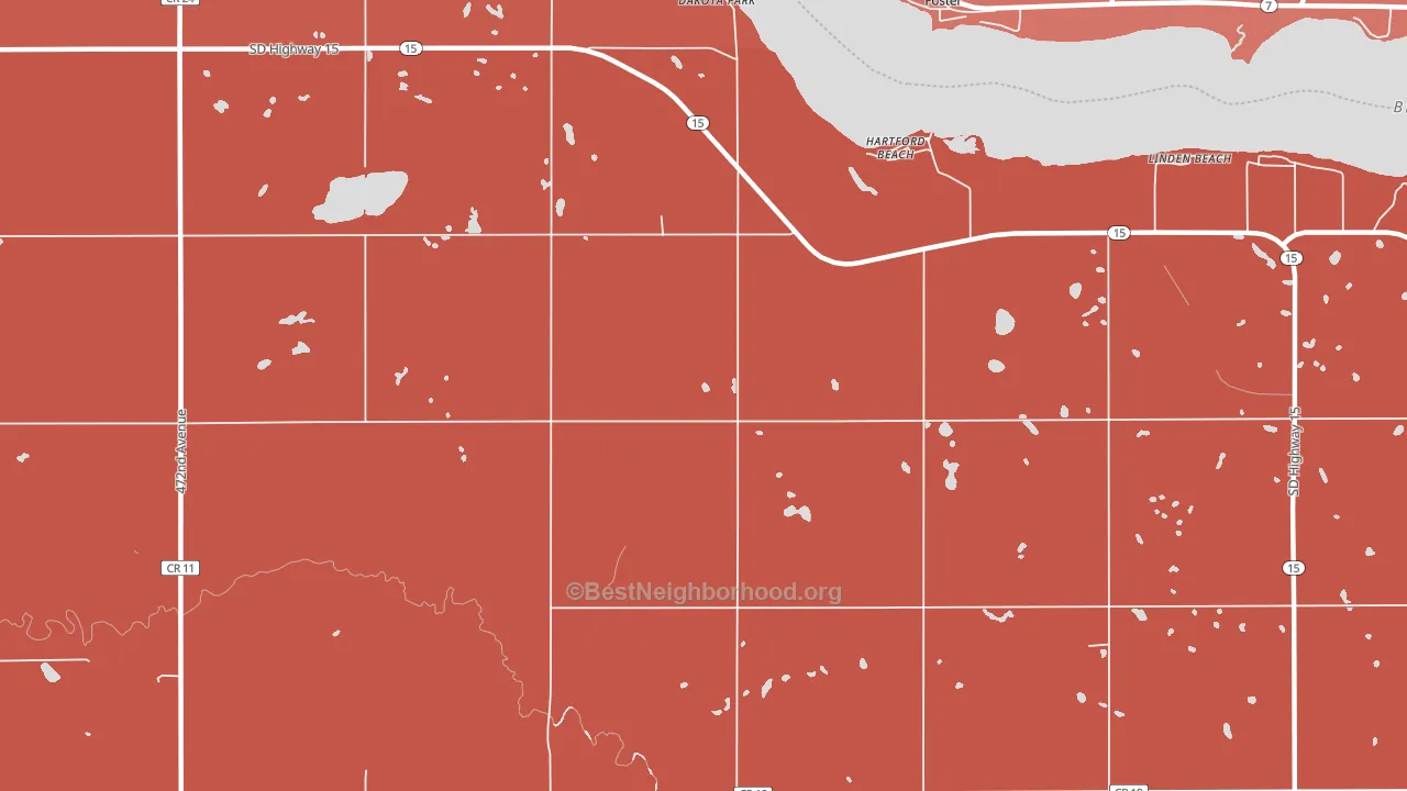 Hartford Beach, SD block-group political-lean map
