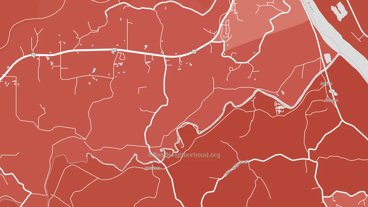 Hartford, IN block-group political-lean map