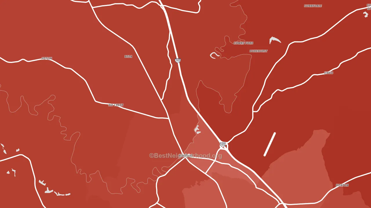 Hartford, KY block-group political-lean map