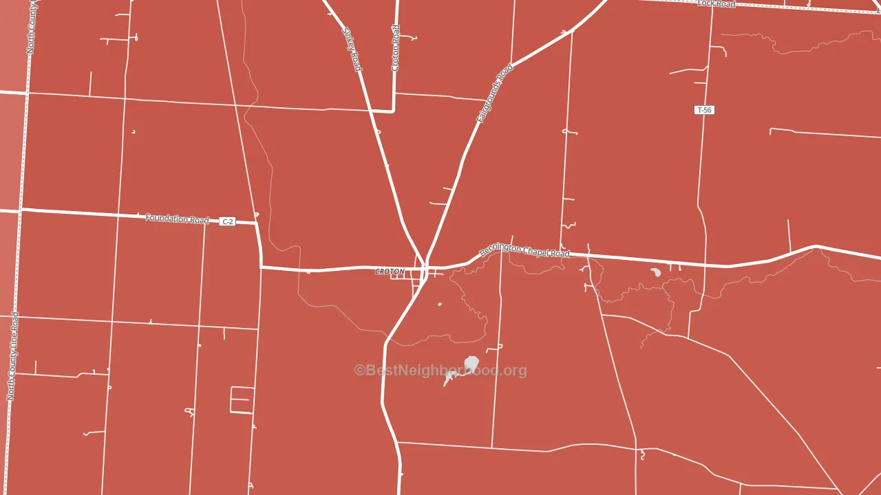 Hartford, OH block-group political-lean map