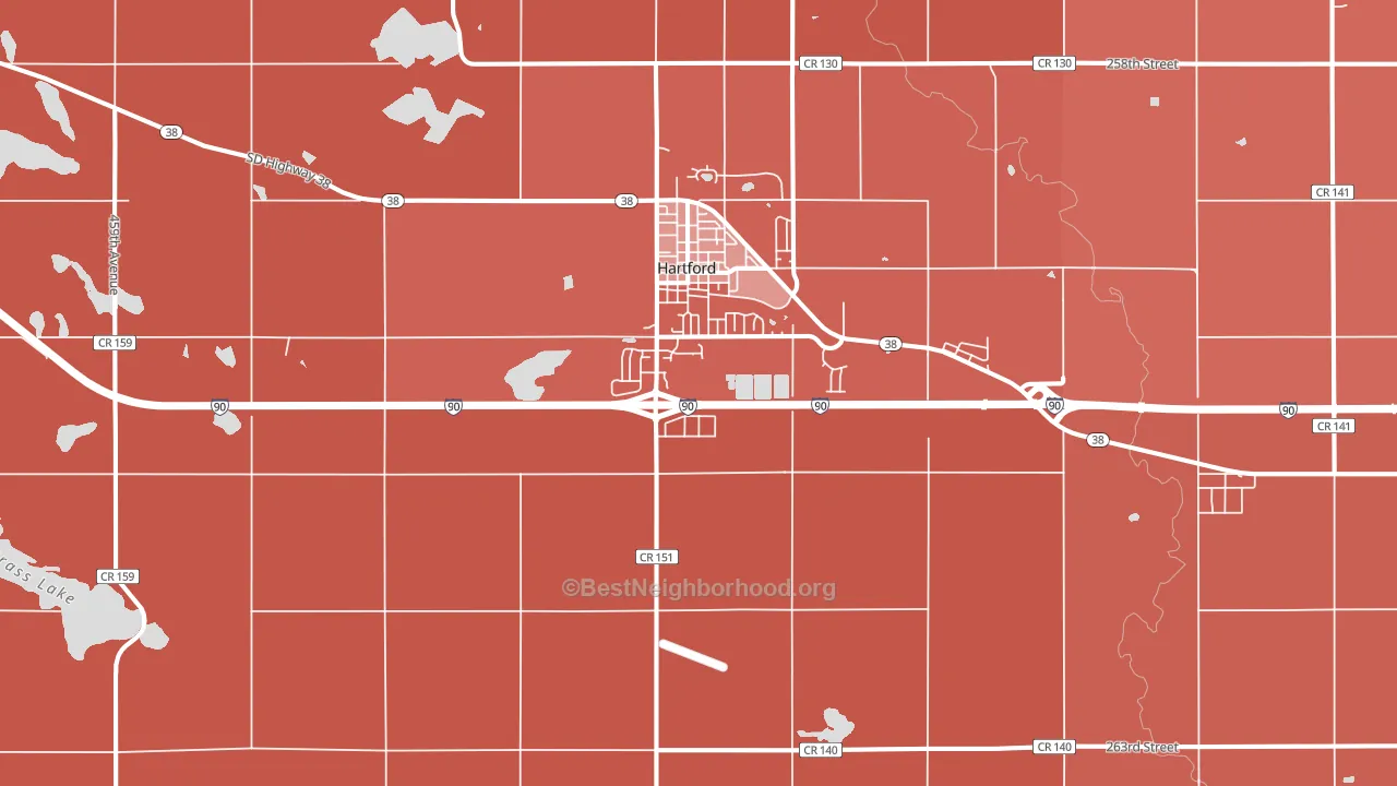 Hartford, SD block-group political-lean map