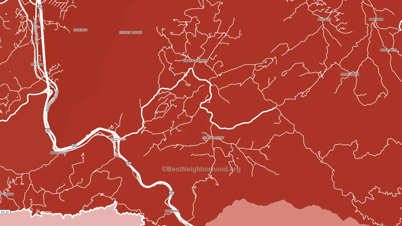Hartford, TN block-group political-lean map
