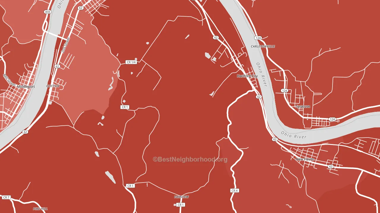 Hartford, WV block-group political-lean map