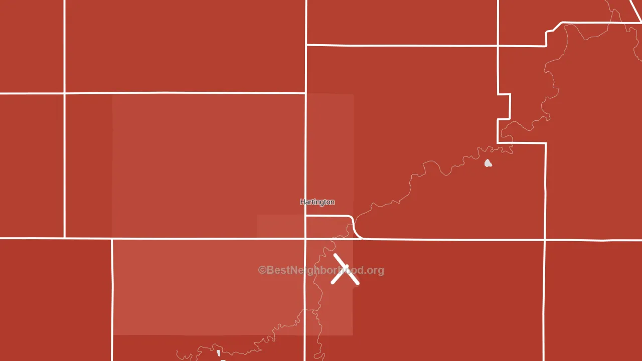Hartington, NE block-group political-lean map