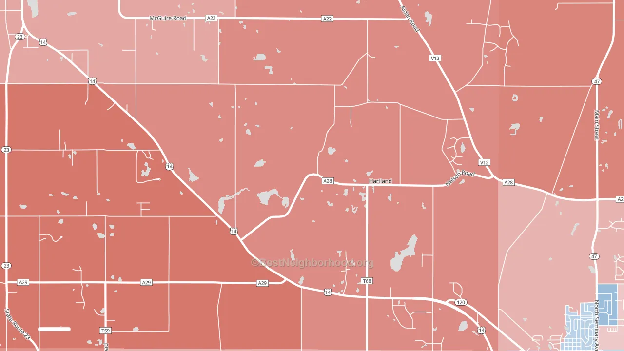 Hartland, IL block-group political-lean map