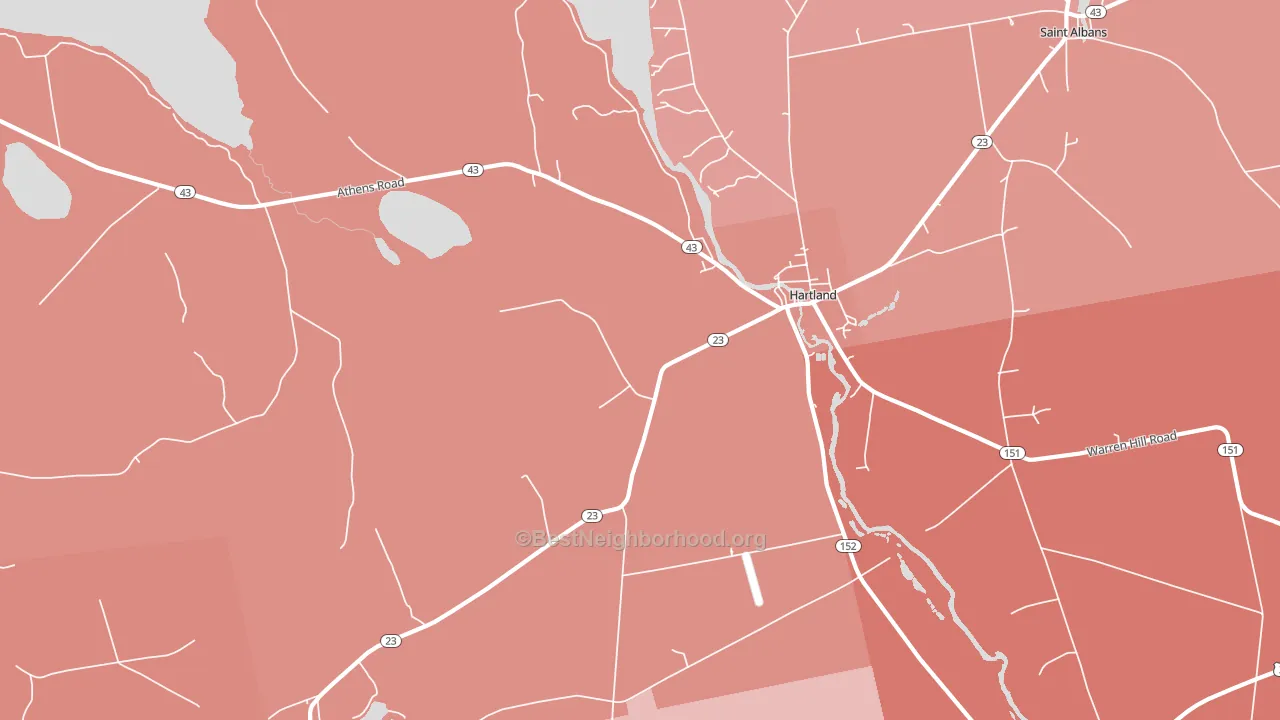 Hartland, ME block-group political-lean map