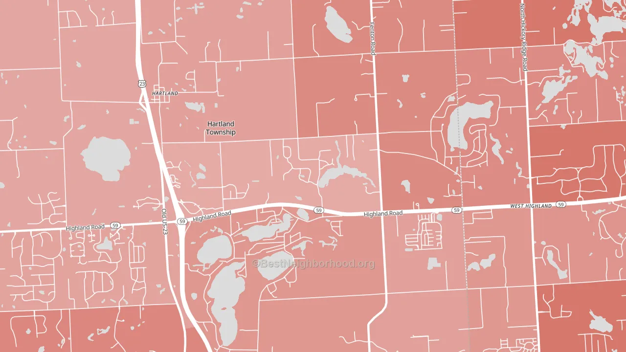Hartland, MI block-group political-lean map