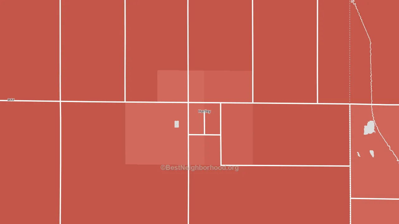 Hartley, IA block-group political-lean map