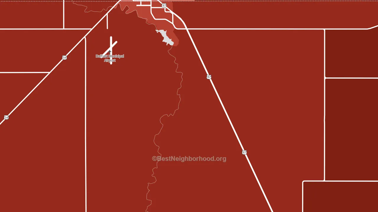 Hartley, TX block-group political-lean map