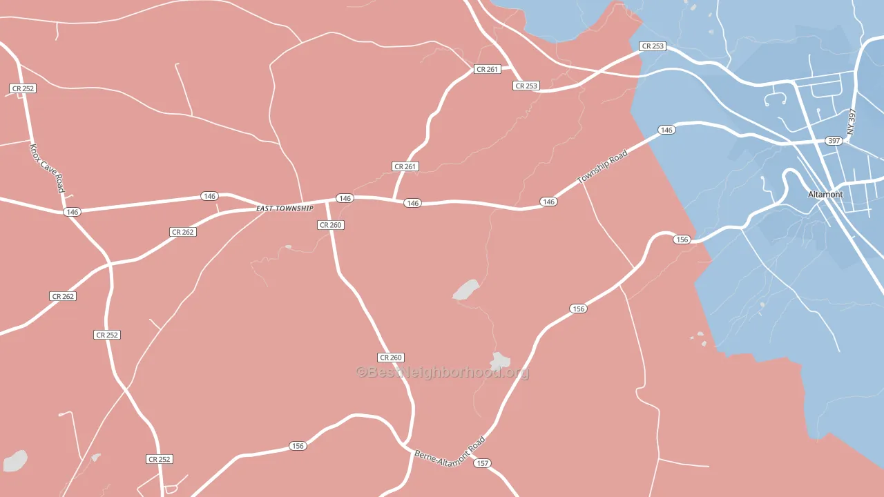Hartmans Corners, NY block-group political-lean map